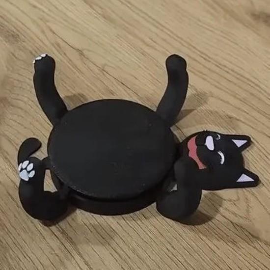 3D Printed Cute Cat Coasters, Adorable Kitty Drink Holder Desktop Decor Ornament for Home Tabletop