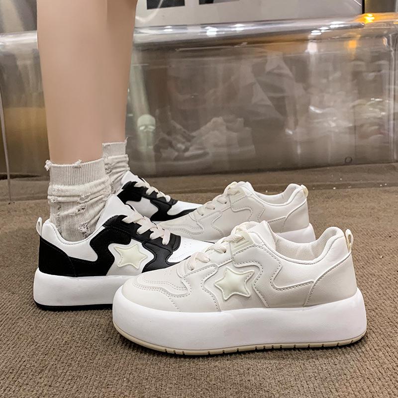 Malé bílé boty Podzimní novinka Ins Sladká sestra Všestranné Nika Silná podrážka Lehké Plátěnky