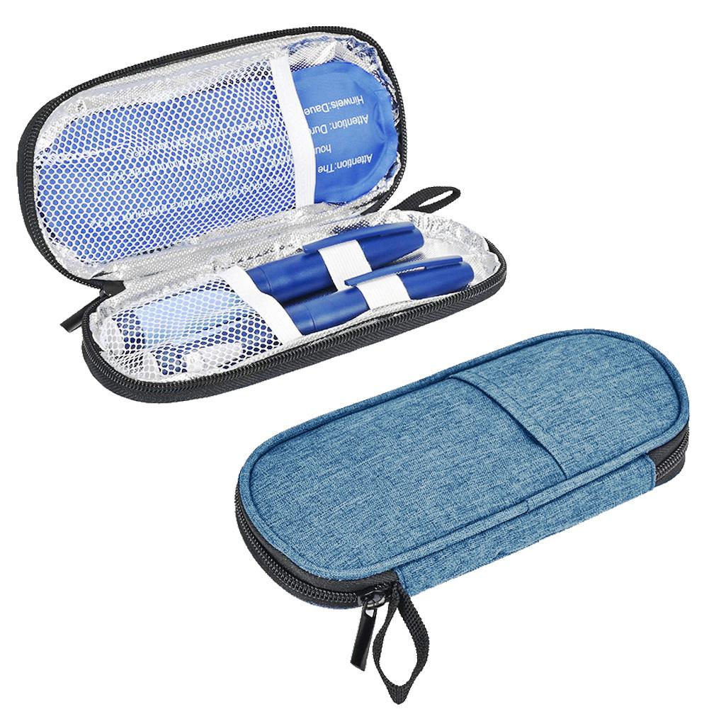 Portable Insulin Cooling Bag PU Waterproof Diabetic Insulin Cooling Bag Reusable Glaciated Cold Storage Bag for Diabetes Medicla