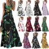 New Popular Summer Print Casual Long Dress Belt Dress