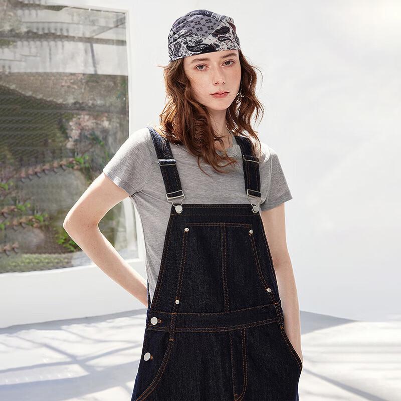Chuyu Women's Original Denim Overall Mini Dress