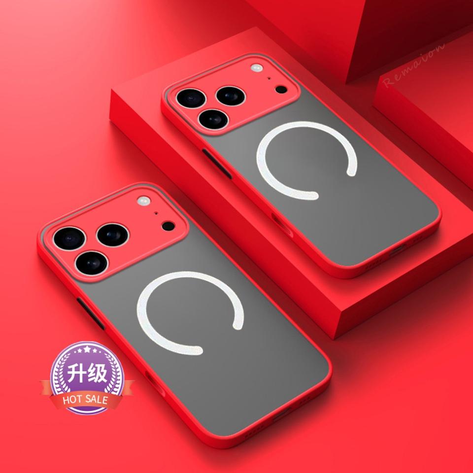 Color Blocking Hard PC Matte Magnetic Case for For Iphone 17 AIR 14 1 16 Plus 13 11 12 17 Pro Max Shockproof  Cover
