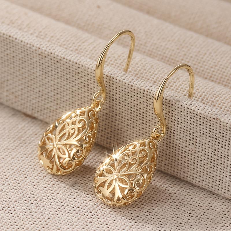 Elegant Teardrop Filigree Earrings Women's Wedding Jewelry Bridesmaid Gift, Everyday & Formal Events Weddings, Parties.