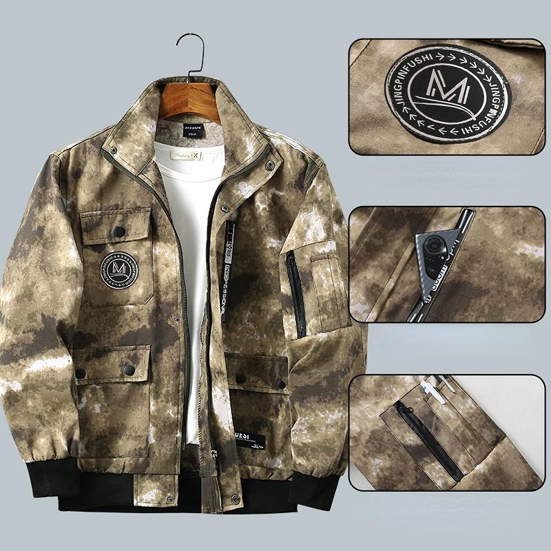 Abbigliamento Uomo Set Due Pezzi Allenamento Felpa Due Pezzi Pantaloni Cargo Abbigliamento Uomo Giacche Pesanti Tuta Lavoro Camouflage