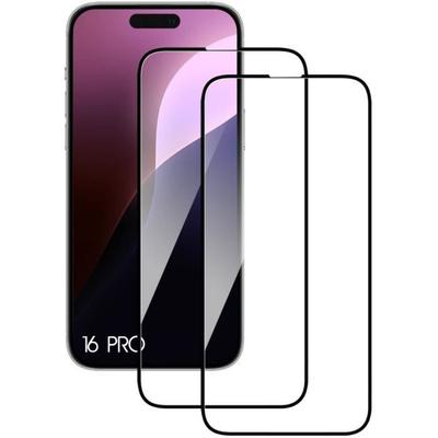 Protector de pantalla de vidrio templado - para iPhone 16 Pro - Pack de 2 - Antiarañazos - Resistente a los golpes - 0,3 mm