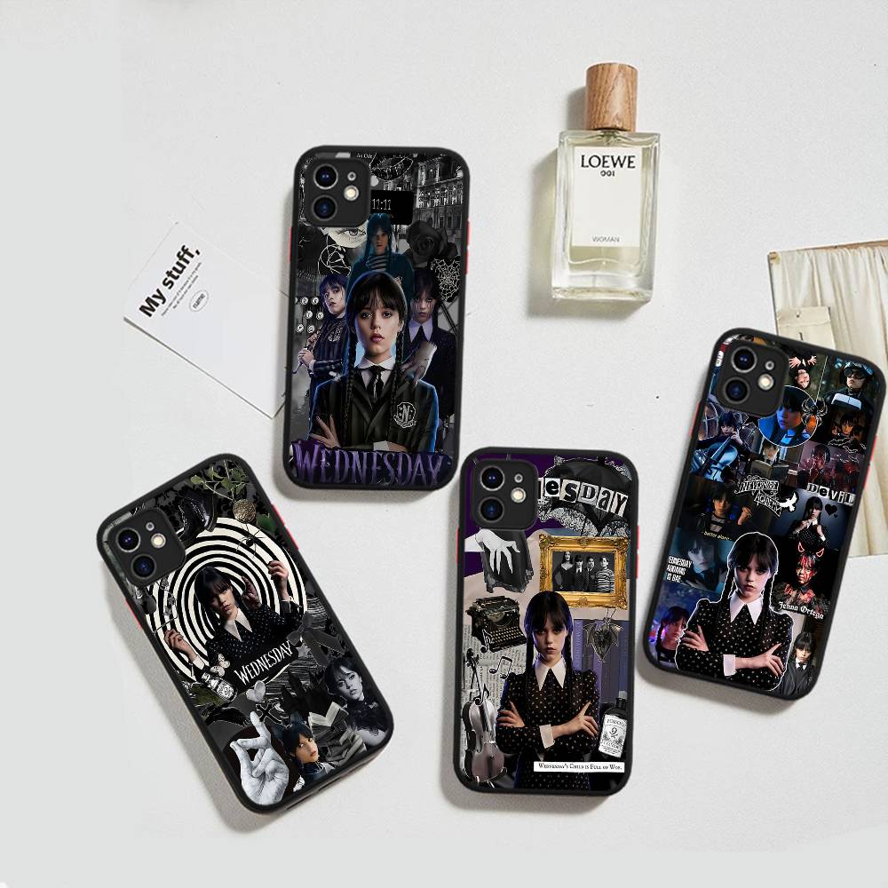 American W-WednesdayS Movie TV A-Addams Matte Transparent Phone Cover For IPhone Case 16 15 14 13 12 11 Pro Max X XS Max Plus