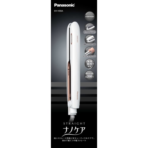 Panasonic Hair Iron Straight For Overseas Compatible Nano Care White EH-HS9A-W