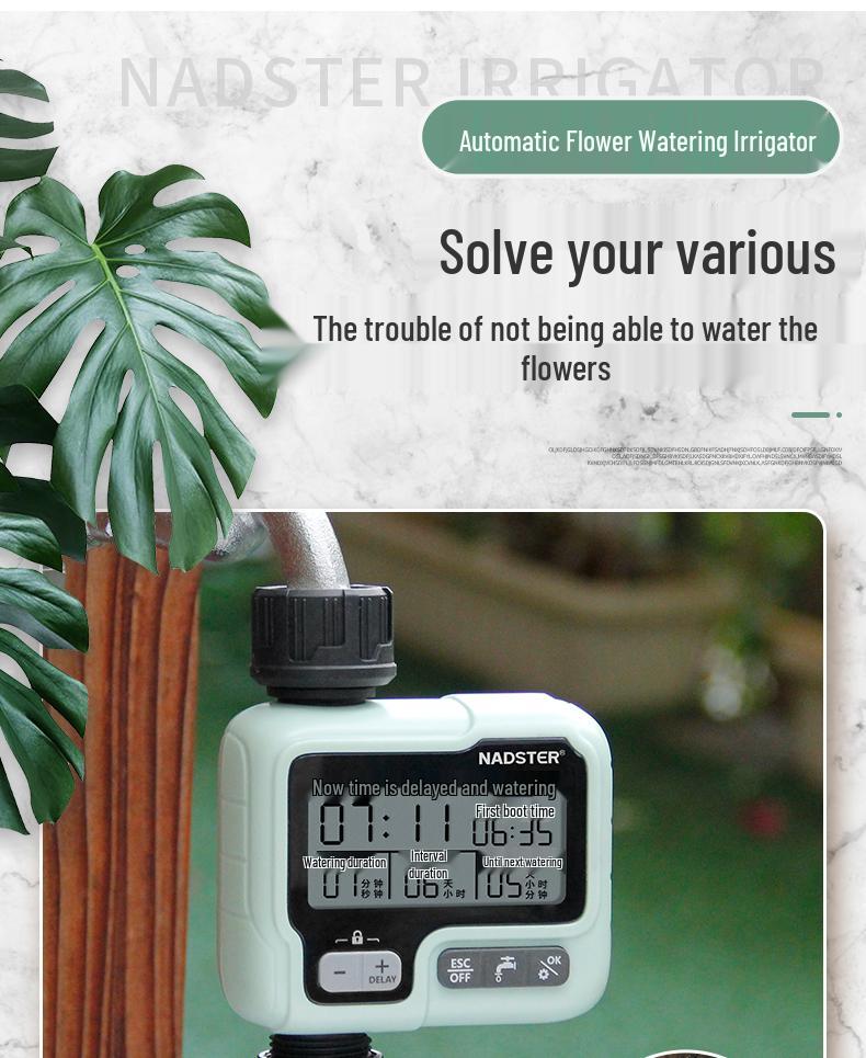 Smart Garden Sprinkler: Timed Irrigation System with Large Screen Controller for Automatic Flower Watering
