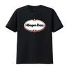 Häagen Dazs Ice Cream Logo Print T Shirt Stylish and Unique Design for Lovers Vintage Washed Homme Graphic Designer Clothes