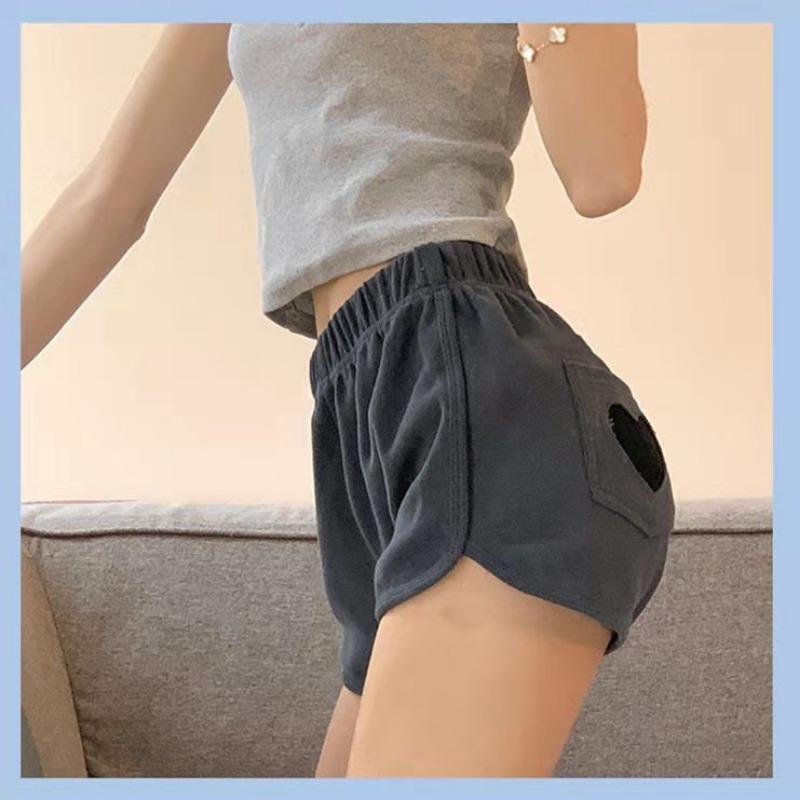 Love Sports Shorts Women's Summer High Waist Loose Wide Leg Casual Hot Pants