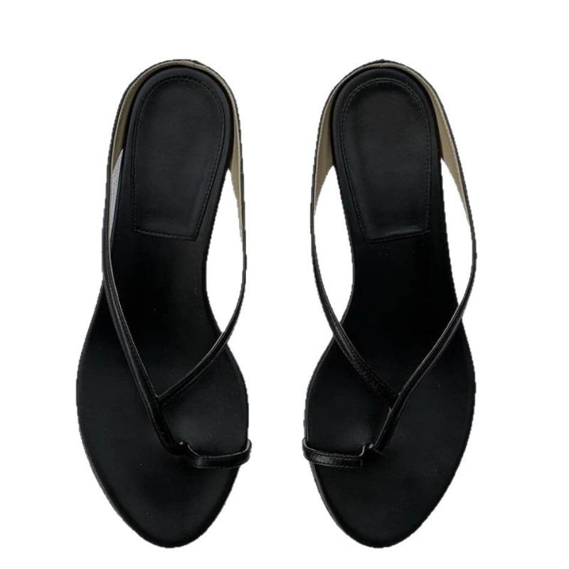 Niche Low-heeled Shoes Flip-flops Beach Wedge Heels and Cool Slippers