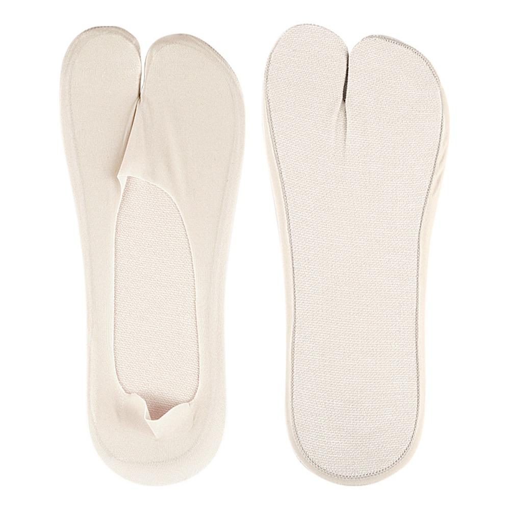 

Хлопковые носки с нескользящей подошвой и двумя пальцами, однотонные, носки-лодочки с раздельными пальцами, лето, весна StyleD-Khaki