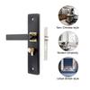 Door Lock With Handle Black For Bedroom Indoor Durable Bathroom 3 Keys Security Sturdy Anti-Theft Room Safety Simple Door Handle