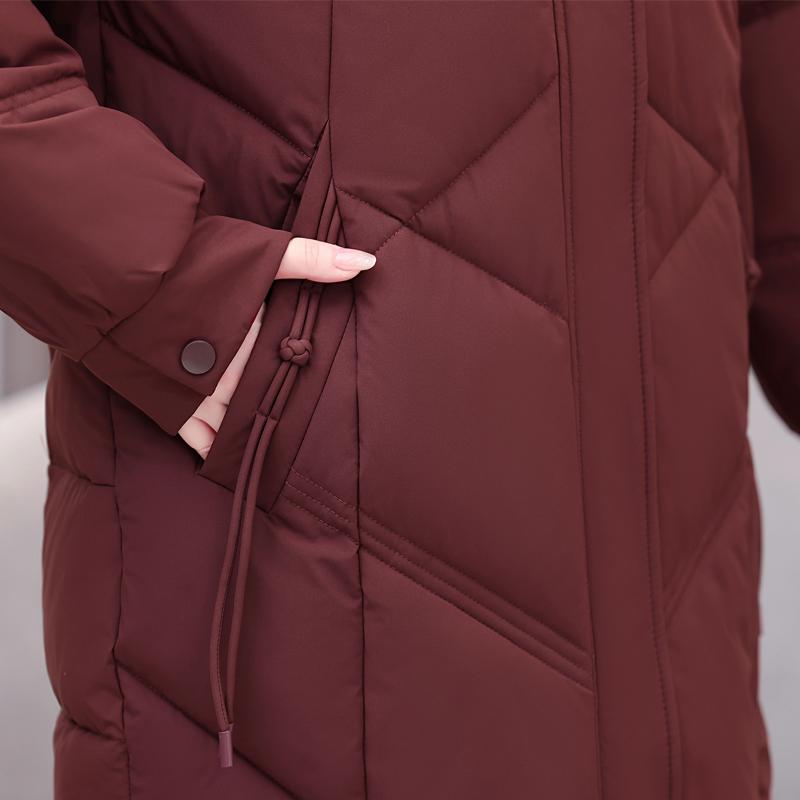 Plus Size XL-5XL Fashion Winter Coat Female Long Parkas Hooded Thick Warm Loose Middle Age Women's Jackets