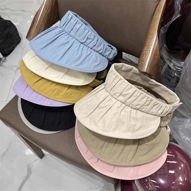 Pleated Large Brim Sun Protection Empty Top Hat Fashionable Can Be Rolled Up Portable Travel Summer Outdoor Sun Hat