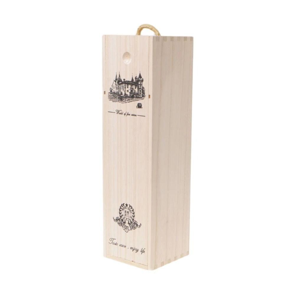 with Rope Handle Red Wine Packing Box Fixed Pallet Wine Storage Box Creative Wooden Wine Box Party