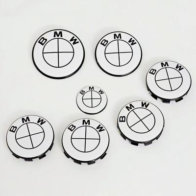 New Black White Logo for F30 F32 F34 F20 X3 X5 X6 ABS Badge Logo Sticker 74/82mm Front/rear Logo 56/68mm Wheel Hub Cover.