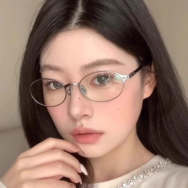 Retro Leopard Print Small Frame Cat Eye Glasses Myopia Glasses Frame No Degree