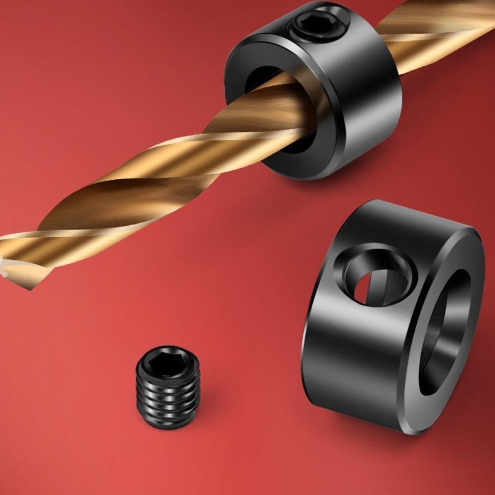 8pcs/set Metal Drill Depth Stop Collar Wrench Positioner Limit Ring  Woodworking Tool