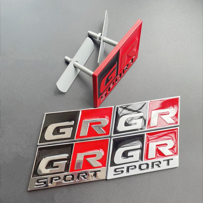 3D Metal GR Logo Car Front Grill Emblem Trunk Badge For Toyota Yaris CH R RAV4 Corolla Revo Hilux GR Sport Sticker Accessories HH0