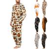 Men's Halloween Print Loose Fit Pajama Set for Casual Sleepwear