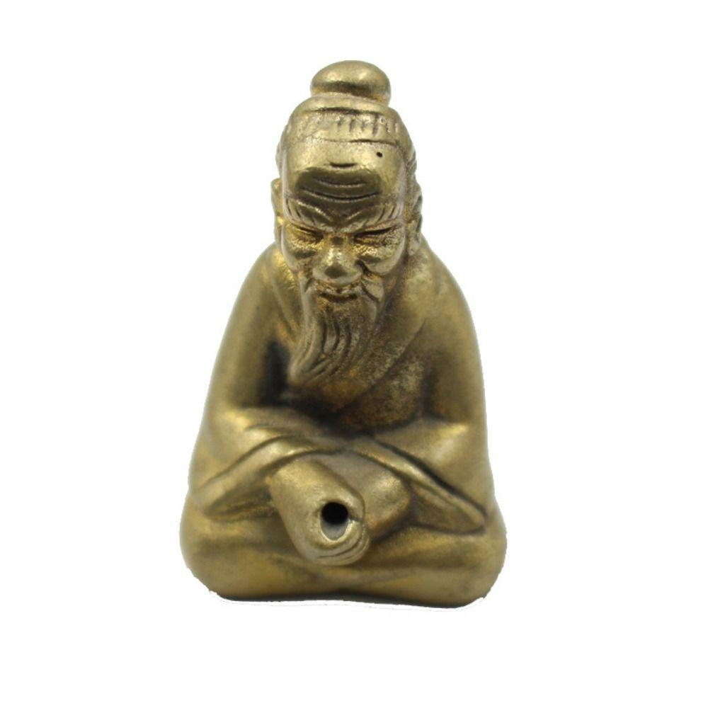 

Винтажная чистая медная фигурка для подноса для благовоний в виде старика, чайное искусство, статуэтка старика, мини-украшение для сиденья с благовониями в виде офиса медный