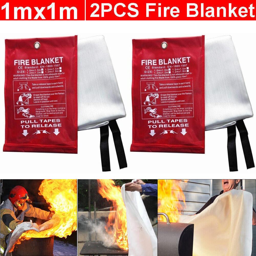 1M*1M Fire Blanket, Kitchen Escape, Fire Safety, Fire Extinguishing Blanket 2PCS Must-have for Every Household