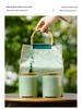Creative Green Tea Ceramic Canister with Fresh Cloth Bag for Longjing, Maojian, Biluochun, Gyokuro - Empty Gift Packaging Box.