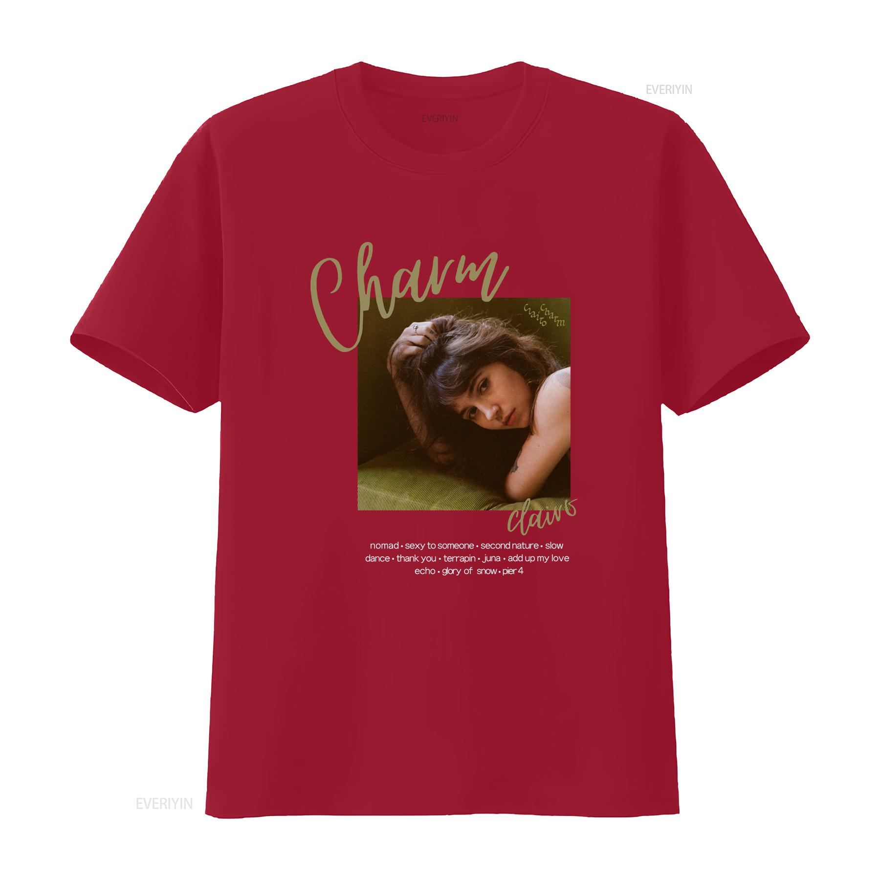 Clairo Charm T shirt Album Cover Tour Music For Her Birthday Daughter Indie Band vintage Washed Soft streetwear Casual S