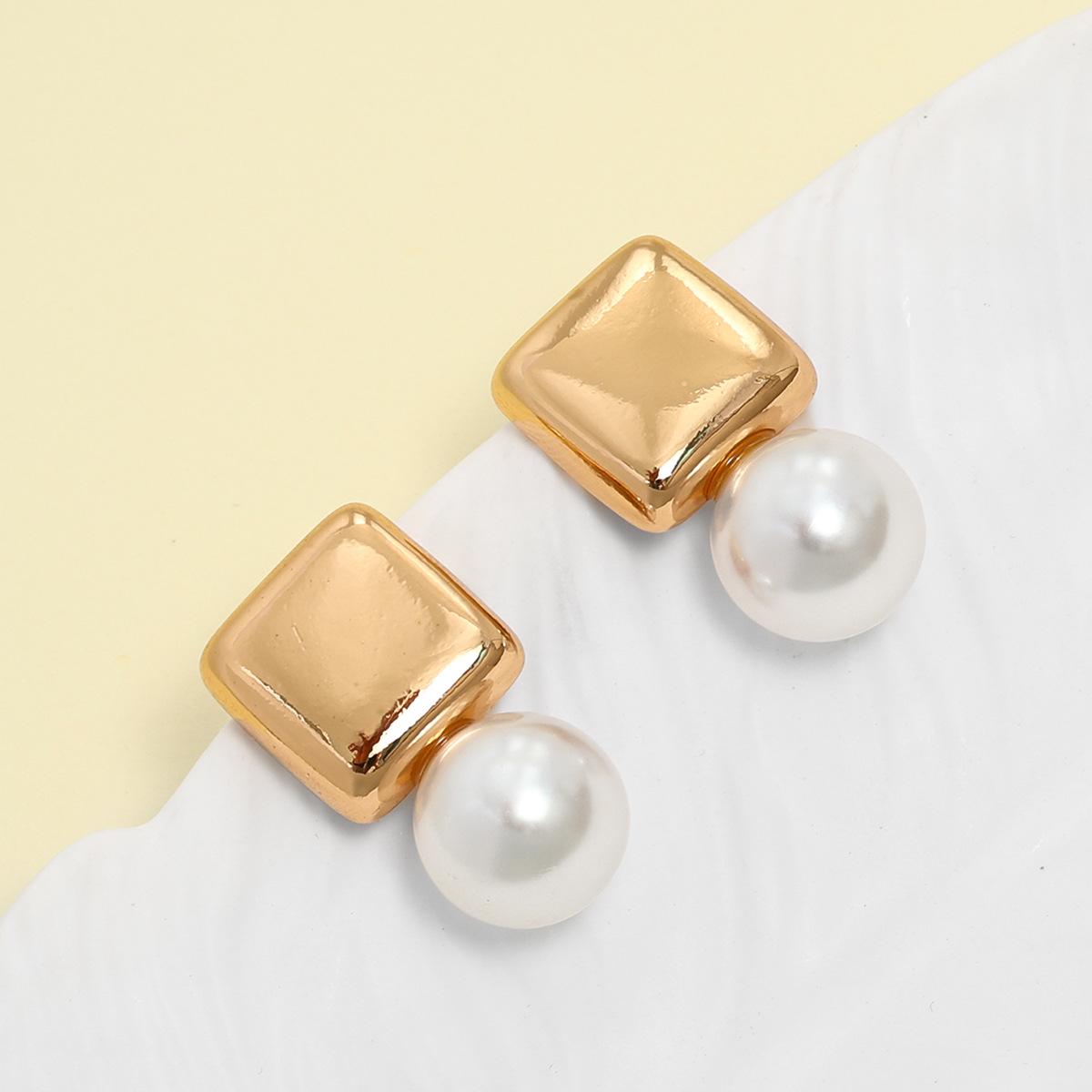 ins браслет ожерелье легкой роскоши жемчужные серьги персонализированный преувеличенный геометрический дизайн волны колье украшения