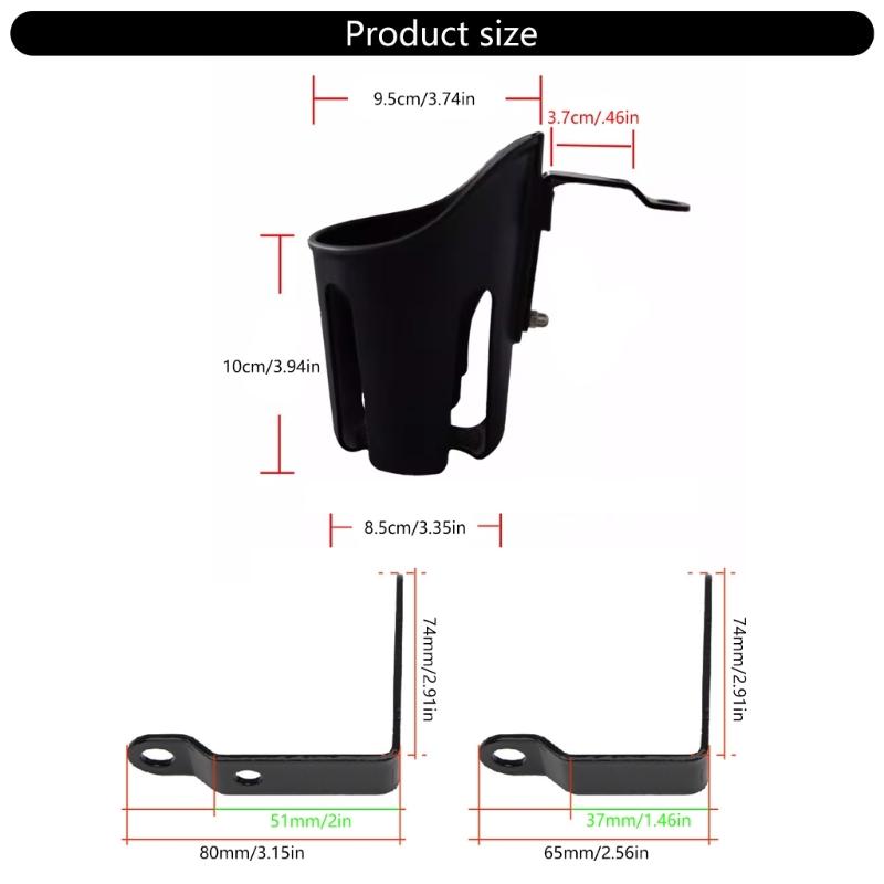Motorcycle Scooter Cup Holder with Strong Stability & Quick Release Function Adjustable Width Cup Mount Simple Installs
