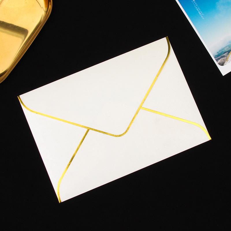 A5 Gold-Edged Pearlescent Invitation Envelope with Logo Print Capability