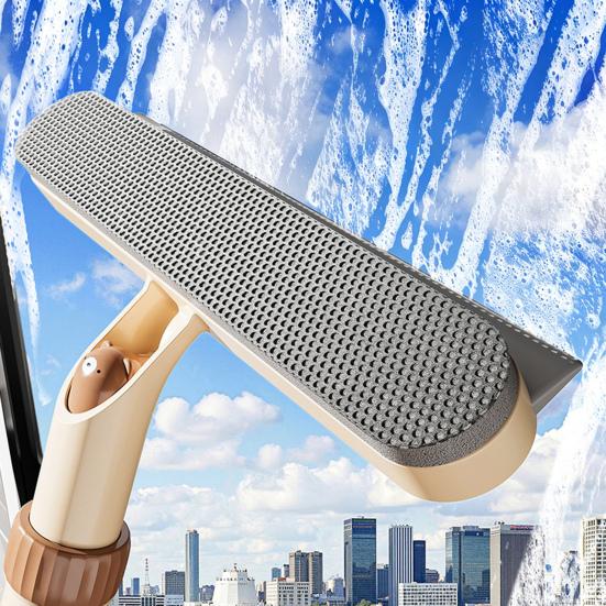 Window Screen Cleaning Brush 3 In 1 Glass Wiper with Retractable Wand Built-in Crevice Brush Swiveling Head Multi-Surface Cleaner