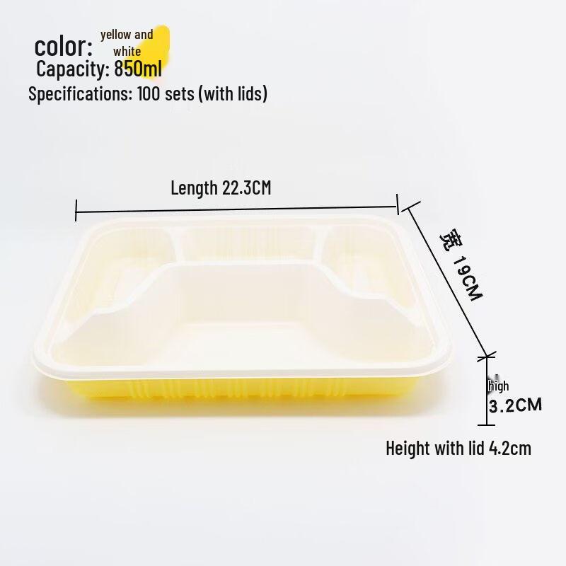ZISIZ Disposable Multi-Compartment Meal Containers