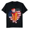 Funny Hot Dog'S 4Th Of July Fourth Of July Patriotic Usa Flag T-Shirt