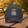 Happy 60th Birthday Printed Baseball Cap Unisex Fashion Duckbill Cap Suitable for Outdoor Sports Fitness Travel and Outings