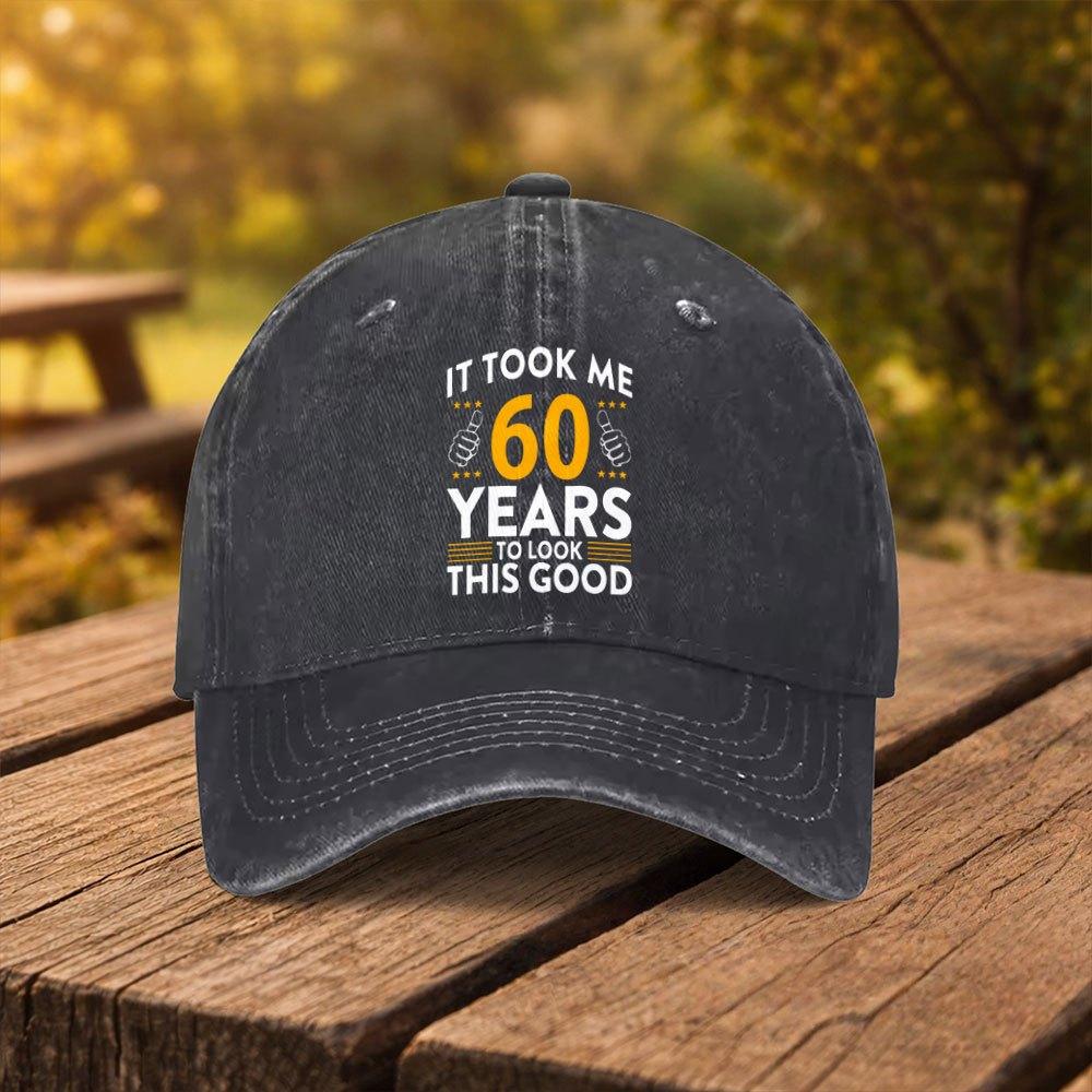Happy 60th Birthday Printed Baseball Cap Unisex Fashion Duckbill Cap Suitable for Outdoor Sports Fitness Travel and Outings