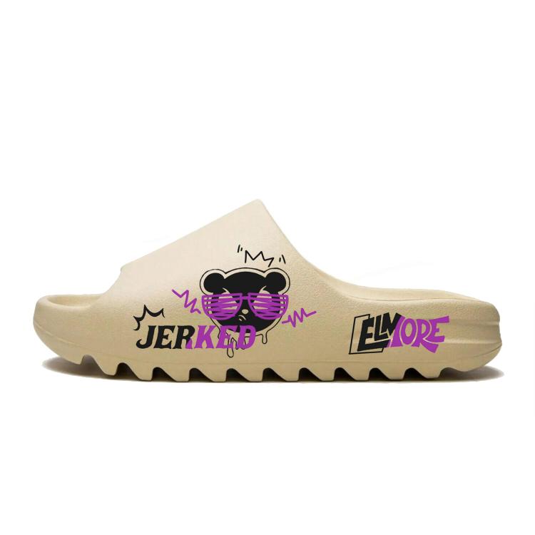 

Adidas Originals Yeezy Slide Slip Resistant Slide Slippers Unisex Beige Black FZ5897(Team352-Elmore) 42