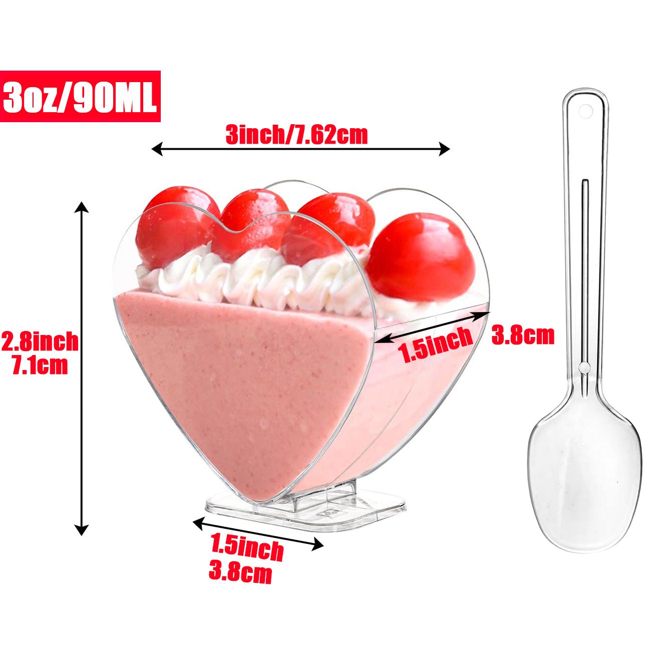 

20 штук в упаковке Пластиковые мини-стаканчики для десертов с ложками, стаканчики для закусок парфе, прозрачные стаканчики для пудинга, фруктов, мороженого, десертные стаканчики