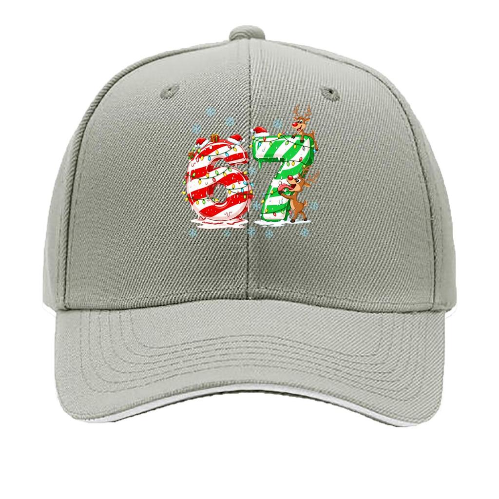 Christmas Candy Cane Numbers Reindeer Snowflakes Sandwich Baseball Cap Sun Cap Outdoor Workouts Hat