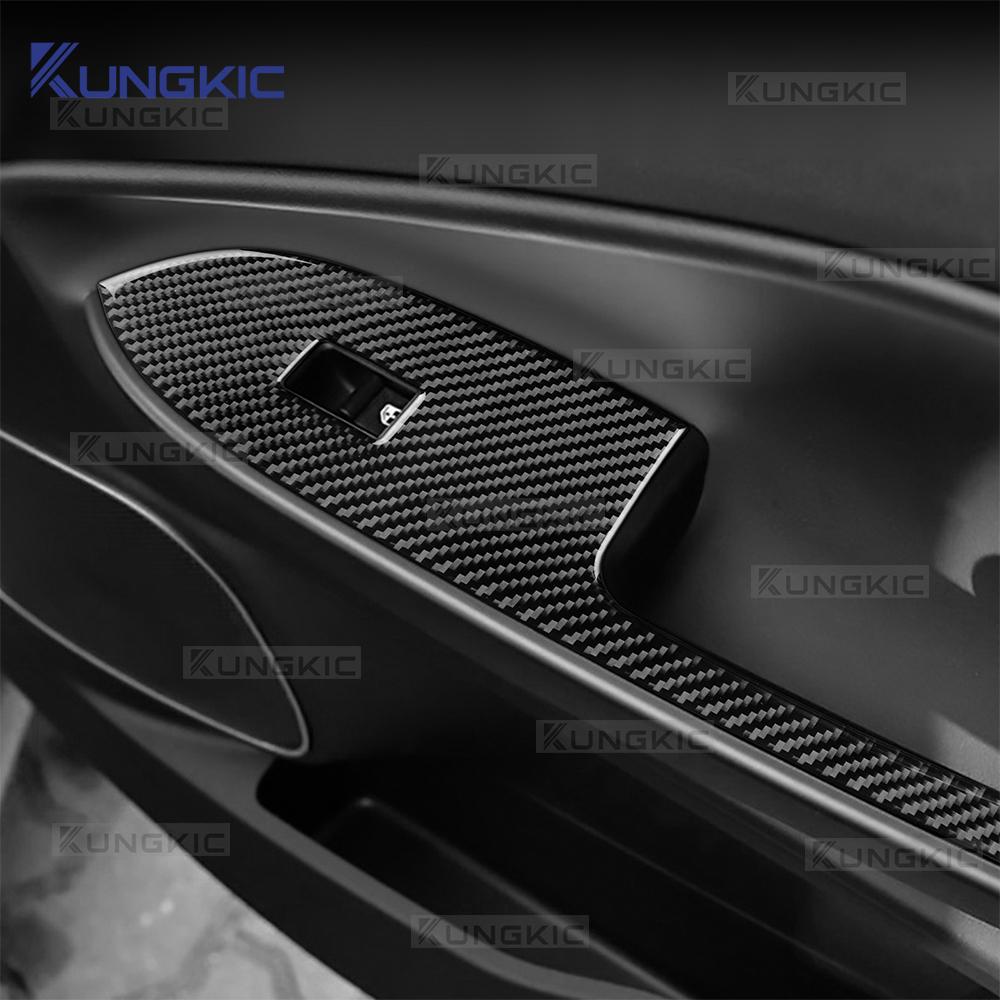 Real Soft Carbon Fiber Sticker For Alfa Romeo Giulietta 940 2010 2011 2012 2013 2014 2015 2016-2021 Car Window Lift Switch Panel
