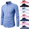 Jesień Nowa Męska Koszula Oxford Spinning Slim Fit Jednolity Kolor Męska Koszula Koszula z Długim Rękawem Męska