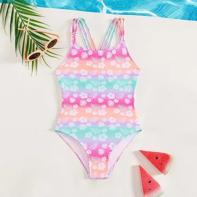 Neue Mädchen Bikinis Einteilige Badeanzüge Baby Dreieck Bademode Kinder Badeanzug Kinder Monokini Floral Sommer Strand Tragen
