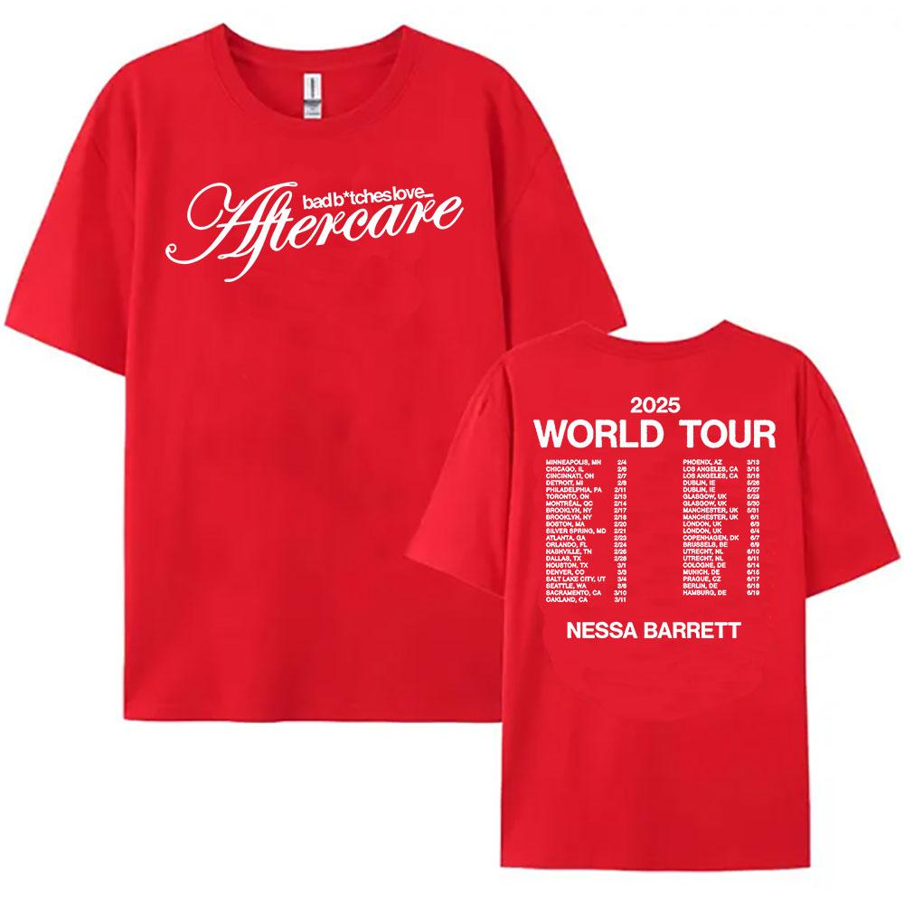 

Bad Bches Love Aftercare Tshirt 2025 World Tour Nessa Barrett Tshirt Summer Cotton High Quality T Shirt for Women Graphic Tee 2XL