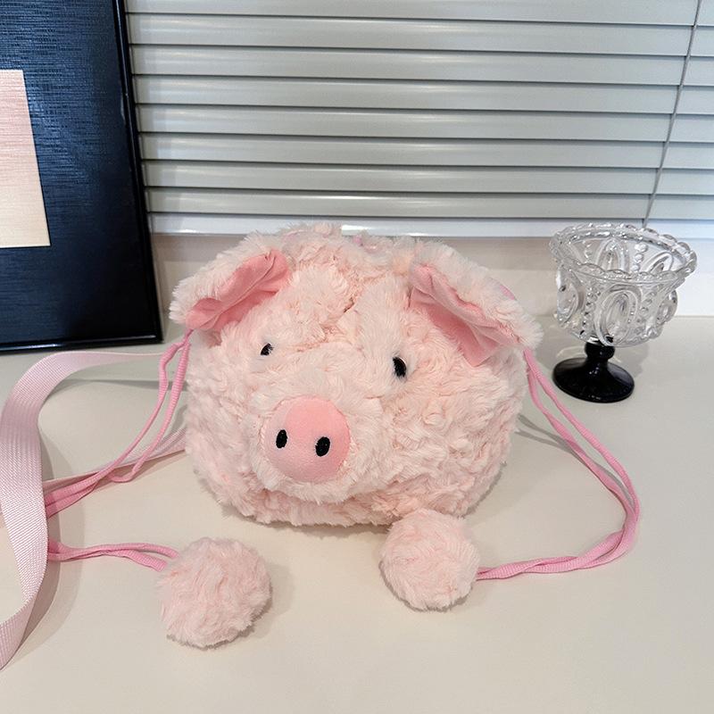 New cute children's bag female cartoon plush bear messenger bag going out plush doll shoulder bag