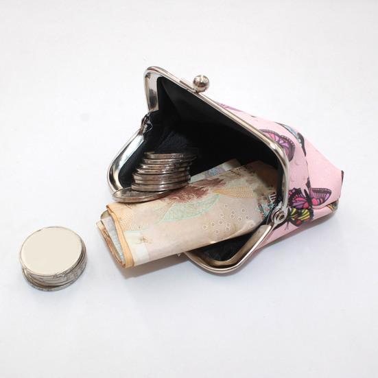 Portamonete Piccolo da Donna, Portamonete Vintage in Pelle PU, Portamonete a Bacio Farfalla, Tascabile, Mini Portamonete per Donne