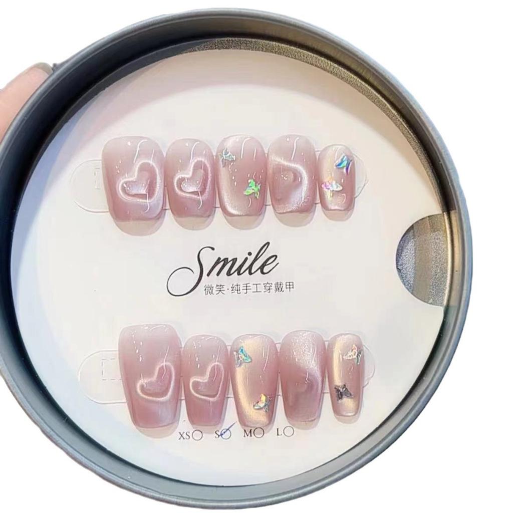 Pure Hand-made Phototherapy Wears Nail Art Beating Heart, Finished Reusable Patch