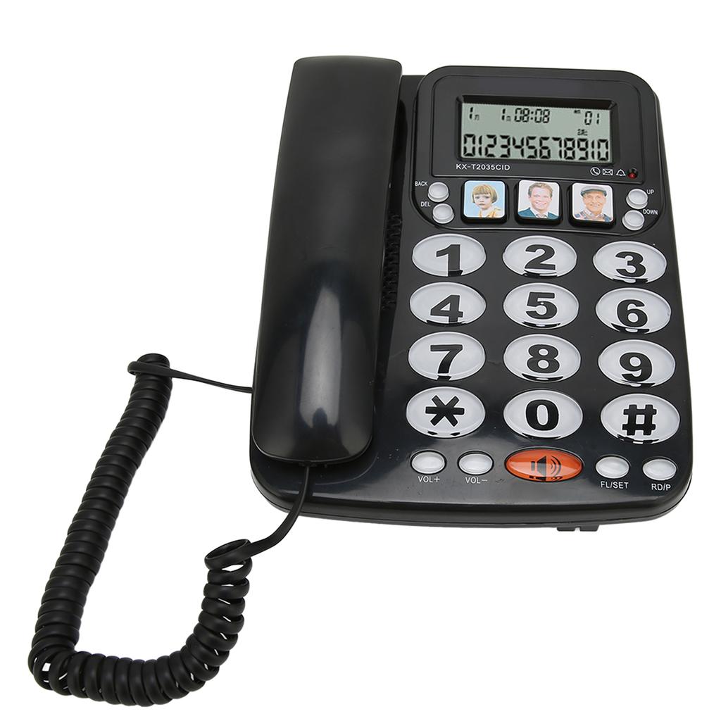 Corded Phone Caller ID Adjustable Ringtone Shortcuts Memory Wired Landline with Indicator for Home Office