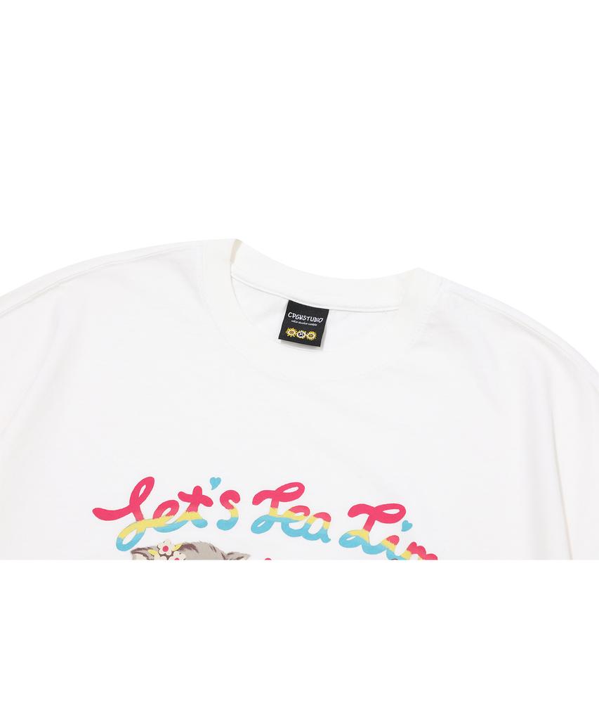 CPGN STUDIO Cats Cats Short Sleeve T-Shirt Star White