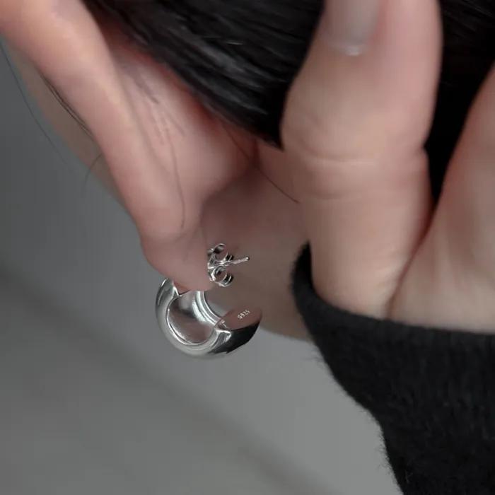 925 Half moon bold stud earrings